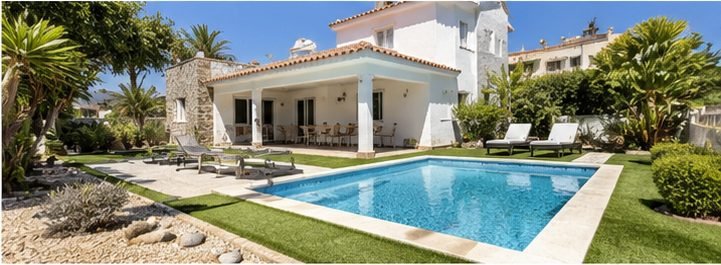 Villa reformada con piscina en Costacabana