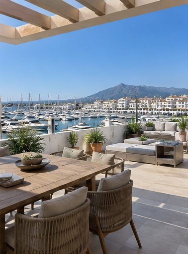 Ático reformado con vistas al puerto en Puerto Banús